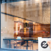 Modern Minimaal Vastgoed Logo Makelaar Raamsticker (Cafe Raam)