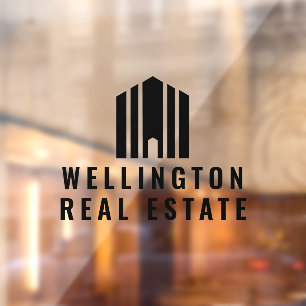 Modern Minimaal Vastgoed Logo Makelaar Raamsticker