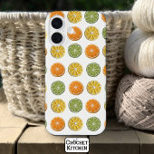Modern minimaal vers gehaakte citrusschijfpatroon Case-Mate iPhone case