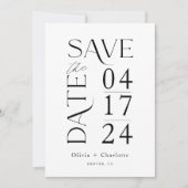 Modern minimaal vet Bewaar de datum Typografisch Save The Date (Voorkant)