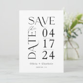 Modern minimaal vet Bewaar de datum Typografisch Save The Date (Staand voorkant)