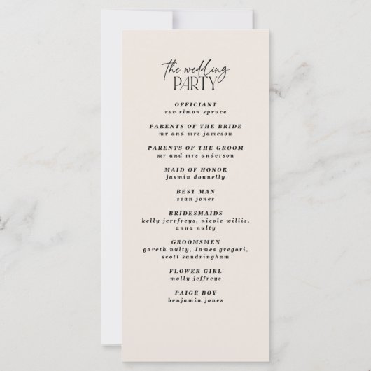 Modern minimaal vet grafisch zwart & wit bruiloft (Achterkant)