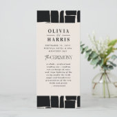 Modern minimaal vet grafisch zwart & wit bruiloft (Staand voorkant)