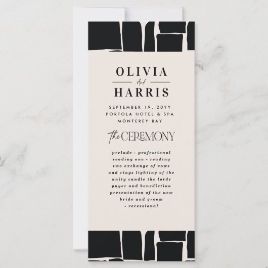 Modern minimaal vet grafisch zwart & wit bruiloft (Voorkant)