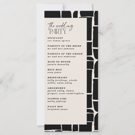 Modern minimaal vet grafisch zwart & wit bruiloft (Achterkant)