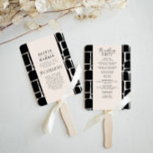 Modern minimaal vet grafisch zwart & wit bruiloft handwaaier