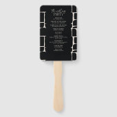 Modern minimaal vet grafisch zwart & wit bruiloft handwaaier (Achterkant)