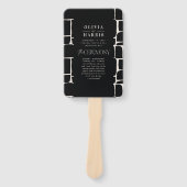 Modern minimaal vet grafisch zwart & wit bruiloft handwaaier (Voorkant)