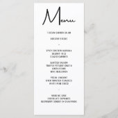 Modern minimaal vet kalligrafie bruiloft diner menu (Voorkant)