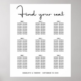 Modern minimaal vet script bruiloft zitgrafiek poster