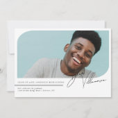 Modern Minimaal Vier Foto Afstuderen Uitnodiging (Voorkant)