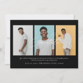 Modern Minimaal Vier Foto Afstuderen Uitnodiging (Achterkant)