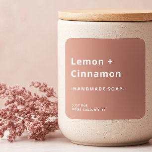 Modern minimaal vierkant etiket voor terracotta