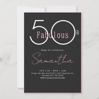 Modern Minimaal Vijftig en Fabulous 50ste Verjaard Kaart
