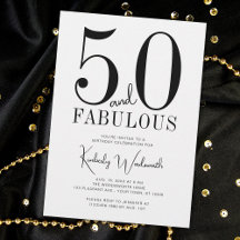 Modern Minimaal Vijftig en Fabulous 50ste Verjaard