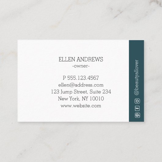 Modern minimaal visitekaartje (Achterkant)