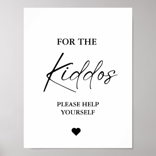 Modern Minimaal Voor de kinderen Trouwgunsten Teke Poster (Voorkant)