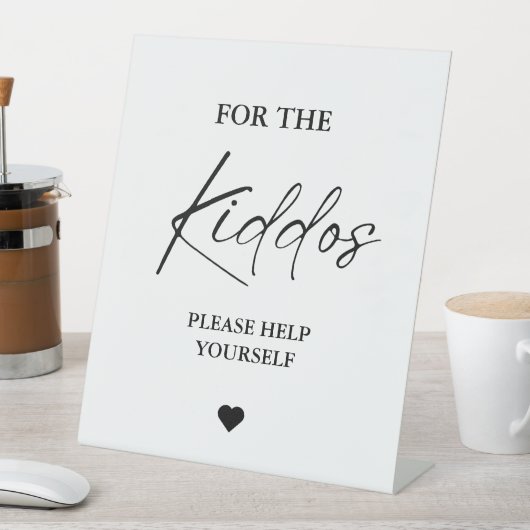 Modern Minimaal Voor de kinderen Trouwgunsten Teke Reclamebord Met Voetstuk (Insitu)