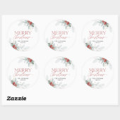 Modern minimaal vrolijk kerstgroen ronde sticker (Vel)