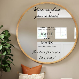 Modern minimaal welkom op onze trouwbordsticker raamsticker