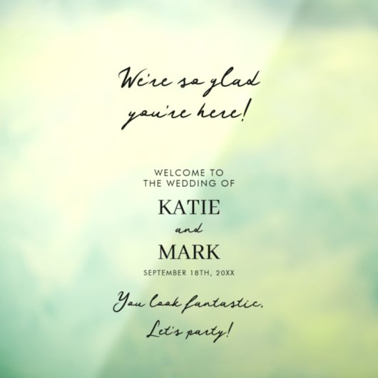 Modern minimaal welkom op onze trouwbordsticker raamsticker (Vel 3)