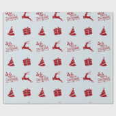 Modern minimaal winter vrolijk kerstcadeau cadeaupapier (Vlak)