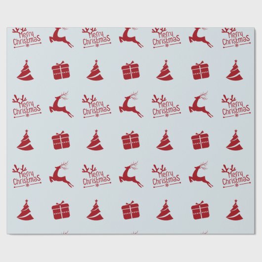 Modern minimaal winter vrolijk kerstcadeau cadeaupapier (Vlak)