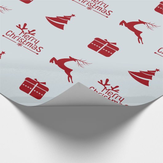 Modern minimaal winter vrolijk kerstcadeau cadeaupapier (Hoek)