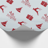 Modern minimaal winter vrolijk kerstcadeau cadeaupapier (Hoek)