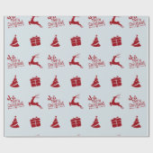 Modern minimaal winter vrolijk kerstcadeau cadeaupapier (Vlak)