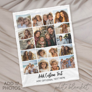 Modern Minimaal Wit - 17 Foto Collage Fleece Deken