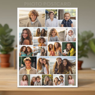 Modern Minimaal Wit - 20 Foto Collage Briefkaart