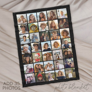 Modern Minimaal Wit - 35 Foto Collage Fleece Deken