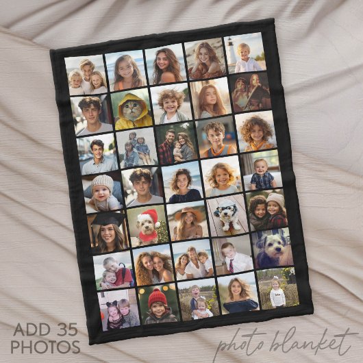 Modern Minimaal Wit - 35 Foto Collage Fleece Deken