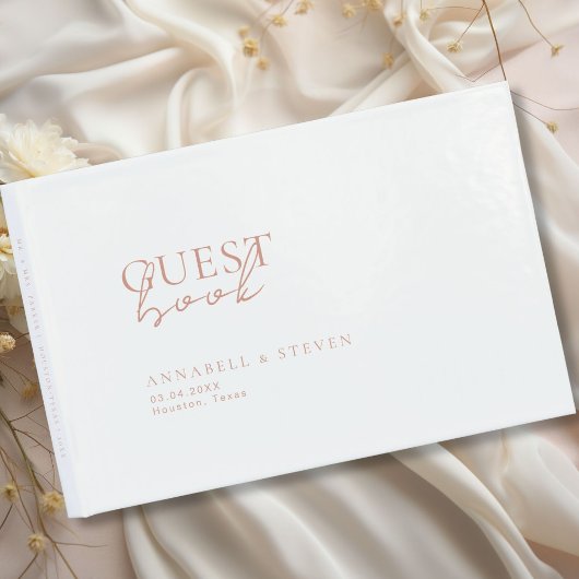 Modern, minimaal, wit, bruiloft gastenboek