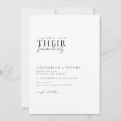 Modern, minimaal, wit, bruiloft kaart (Voorkant)