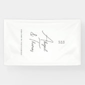 Modern, minimaal, wit, bruiloft spandoek (Horizontaal)