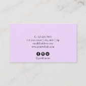 Modern minimaal wit marmer & paarse nagels visitekaartje (Achterkant)
