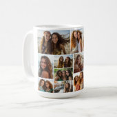 Modern Minimaal Wit met 12 Fotocollage Koffiemok (Voorkant links)