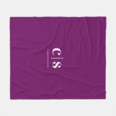 Modern Minimaal Wit Monogram Fleece Deken (Voorkant (Horizontaal))