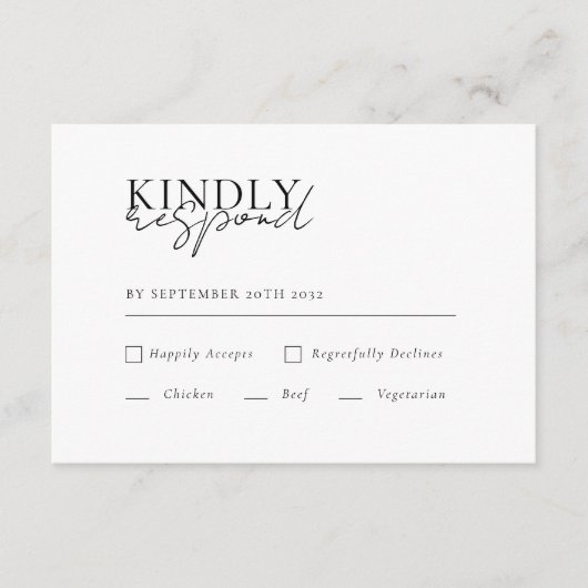 Modern, minimaal, wit, QR-code bruiloft RSVP Informatiekaartje (Voorkant)