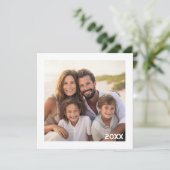 Modern, Minimaal Witte Frame met 3 Foto's Totaal Feestdagenkaart (Staand voorkant)