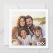 Modern, Minimaal Witte Frame met 3 Foto's Totaal Feestdagenkaart (Voorkant)