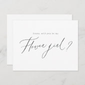 Modern minimaal word je mijn bloemenmeisje script kaart (Voorkant / Achterkant)