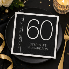 Modern Minimaal Zestig en Fabulous 60ste Verjaarda Servet