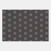 Modern minimaal zwart beige geometrisch patroon inpakpapier vel (Voorkant 2)