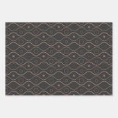 Modern minimaal zwart beige geometrisch patroon inpakpapier vel (Voorkant)