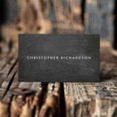 Modern Minimaal Zwart Krijtbord Mannelijk Donker Visitekaartje