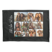 Modern Minimaal Zwart met 12 Fotogalerij Kussensloop (Voorkant)