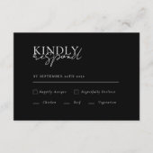 Modern, minimaal, zwart, QR-code bruiloft RSVP Informatiekaartje (Voorkant)